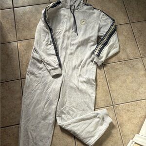 Fabletics Gray Zip-Up Jumpsuit